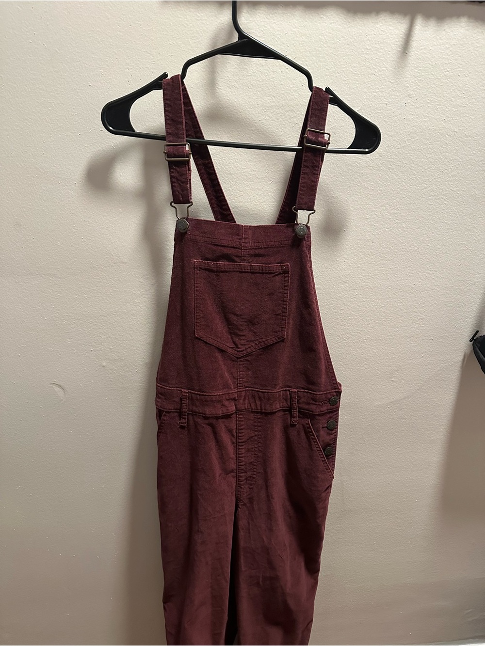 Old Navy Maroon Corduroy Overalls Jumpsuit